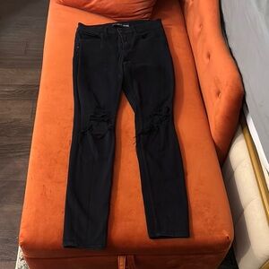 Express Black Skinny Distressed Jeans